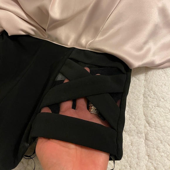 Black strapless top, champagne pink silk bottom. See through sides - Stunning. - Picture 2 of 9